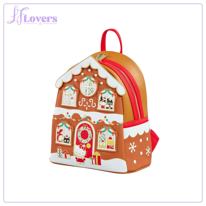 Load image into Gallery viewer, Loungefly Sanrio Hello Kitty and Friends Gingerbread House Mini Backpack
