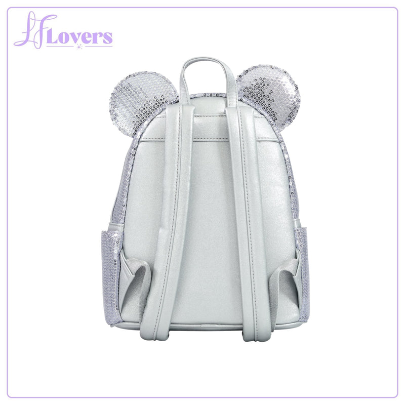 Load image into Gallery viewer, Loungefly Disney Minnie Mouse Silver Ear Mini Backpack - EMEA Exclusive
