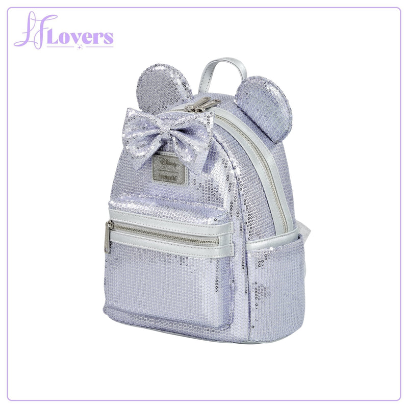 Load image into Gallery viewer, Loungefly Disney Minnie Mouse Silver Ear Mini Backpack - EMEA Exclusive
