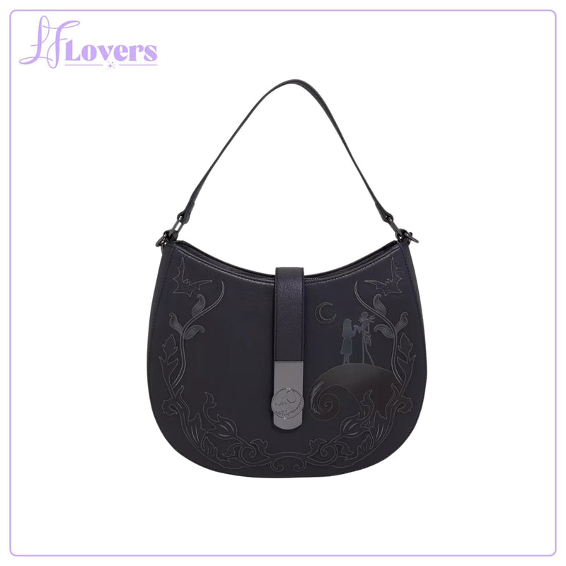 Load image into Gallery viewer, Loungefly Disney The Nightmare Before Christmas Jack &amp; Sally Scene Tonal Handbag
