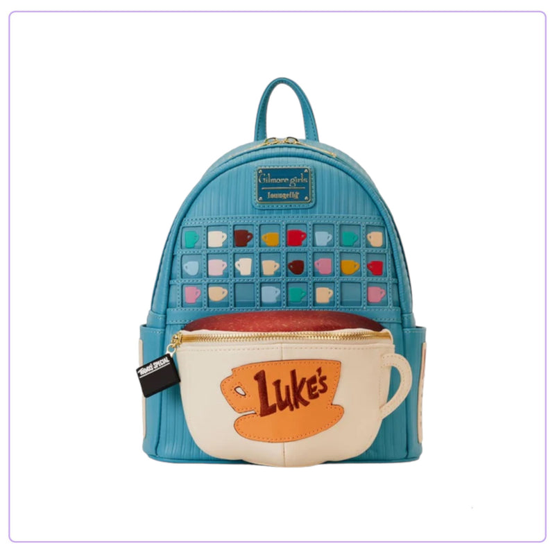 Load image into Gallery viewer, Loungefly Gilmore Girls Lukes Diner Domed Coffee Cup Mini Backpack - LF Lovers
