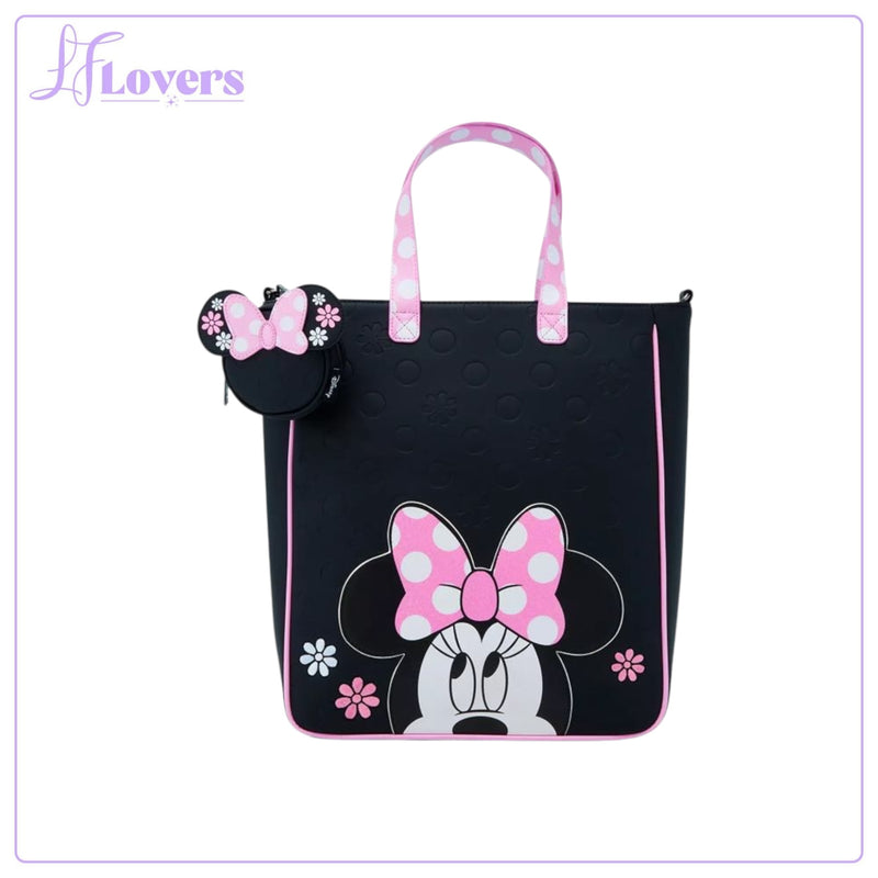 Load image into Gallery viewer, Loungefly Disney Minnie Floral Rocks The Dots Tote Bag With Coin Bag
