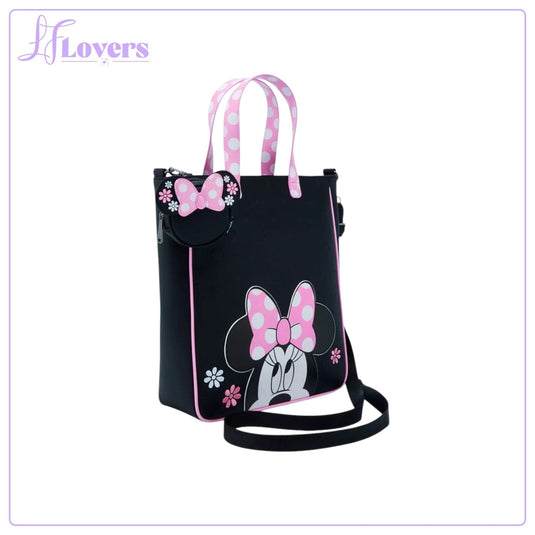 Loungefly Disney Minnie Floral Rocks The Dots Tote Bag With Coin Bag