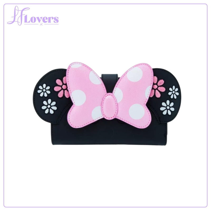 Load image into Gallery viewer, Loungefly Disney Minnie Floral Rock The Dots Flap Wallet

