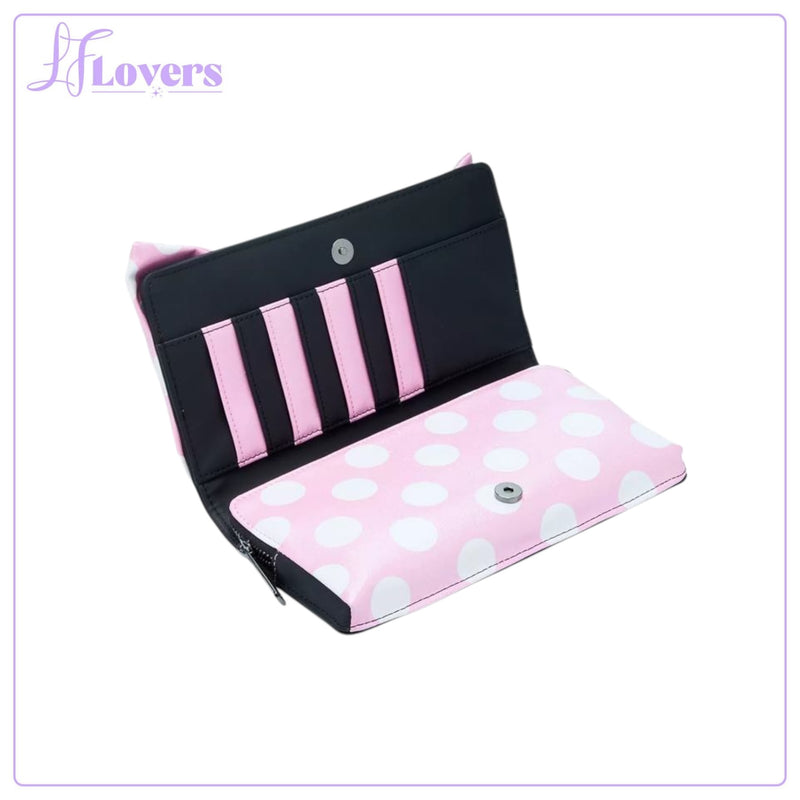 Load image into Gallery viewer, Loungefly Disney Minnie Floral Rock The Dots Clutch Crossbody
