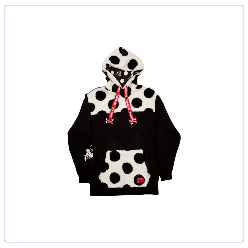 Load image into Gallery viewer, Loungefly Disney Minnie Rocks The Dots Sherpa Unisex Hoodie - LF Lovers
