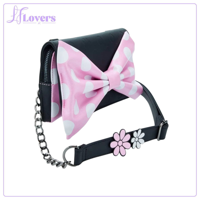 Load image into Gallery viewer, Loungefly Disney Minnie Floral Rock The Dots Clutch Crossbody
