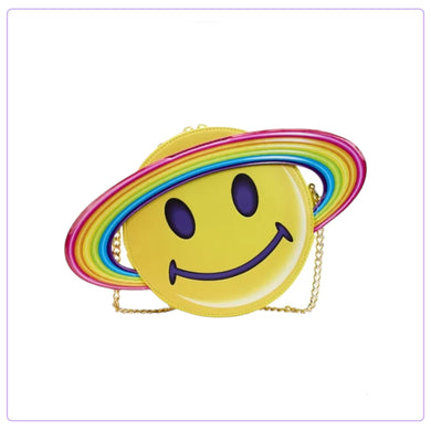 Loungefly Lisa Frank Yellow Rainbow Ring Saturn Crossbody  Bag - LF Lovers