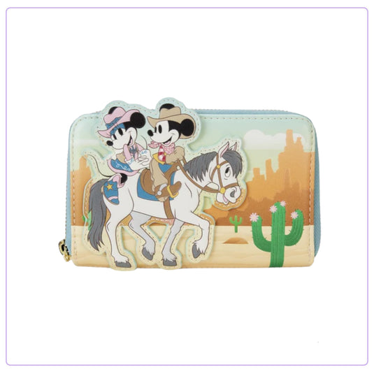 Loungefly Disney Western Mickey And Minnie Zip Around Wallet - LF Lovers