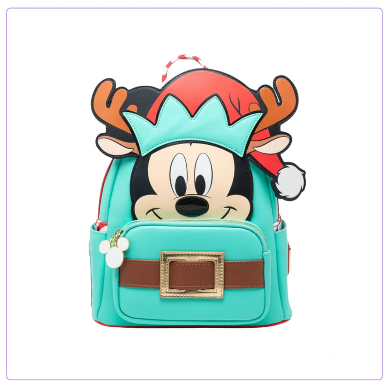 Load image into Gallery viewer, Loungefly Disney Light Up Mickey Mouse Reindeer Cosplay Mini Backpack - LF Lovers
