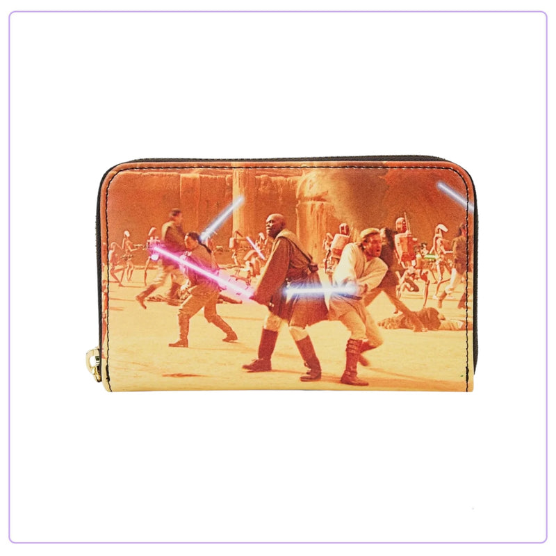Load image into Gallery viewer, Loungefly Star Wars Episode Two Attack of the Clones Scene Zip Around Wallet - LF Lovers
