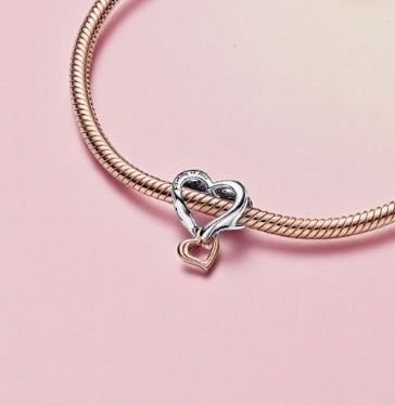 Pandora Two-tone Openwork Infinity Heart Charm