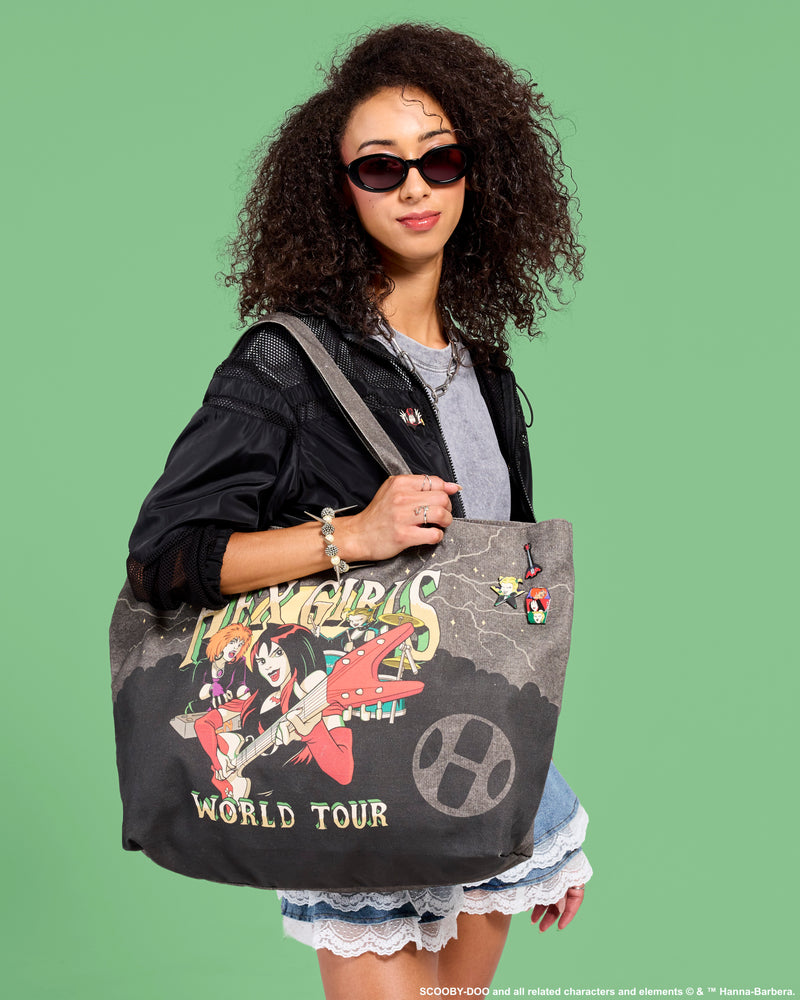 Load image into Gallery viewer, Loungefly Scooby-Doo The Hex Girls World Tour Tote Bag - Preorder

