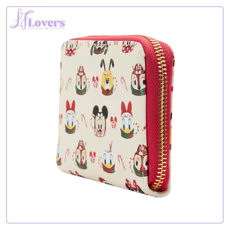 Load image into Gallery viewer, Loungefly Disney Hot Cocoa Mugs AOP Zip Around Wallet
