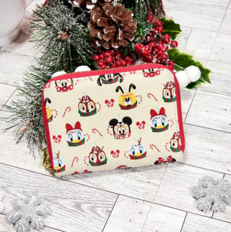 Load image into Gallery viewer, Loungefly Disney Hot Cocoa Mugs AOP Zip Around Wallet

