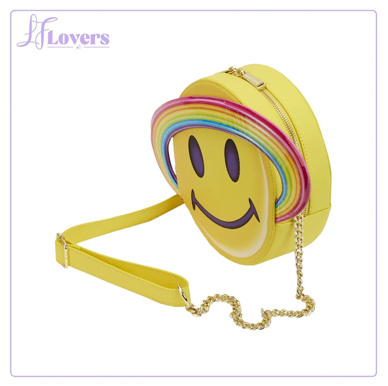 Load image into Gallery viewer, Loungefly Lisa Frank Yellow Rainbow Ring Saturn Crossbody  Bag - LF Lovers
