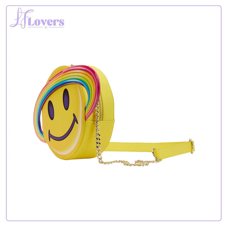 Load image into Gallery viewer, Loungefly Lisa Frank Yellow Rainbow Ring Saturn Crossbody  Bag - LF Lovers
