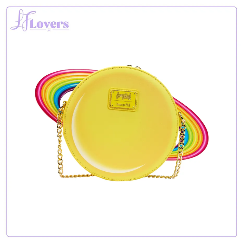 Load image into Gallery viewer, Loungefly Lisa Frank Yellow Rainbow Ring Saturn Crossbody  Bag - LF Lovers
