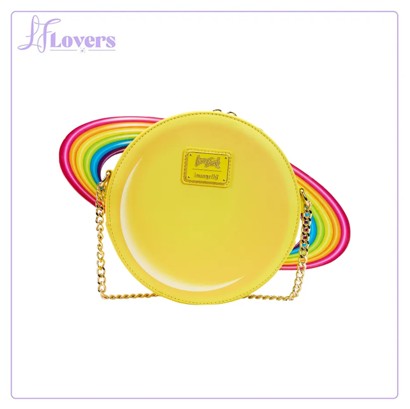 Load image into Gallery viewer, Loungefly Lisa Frank Yellow Rainbow Ring Saturn Crossbody  Bag
