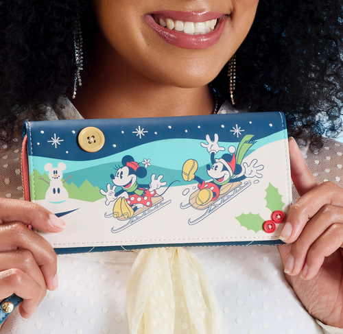 Loungefly Disney Mickey And Minnie Holiday Flap Wallet - PRE ORDER