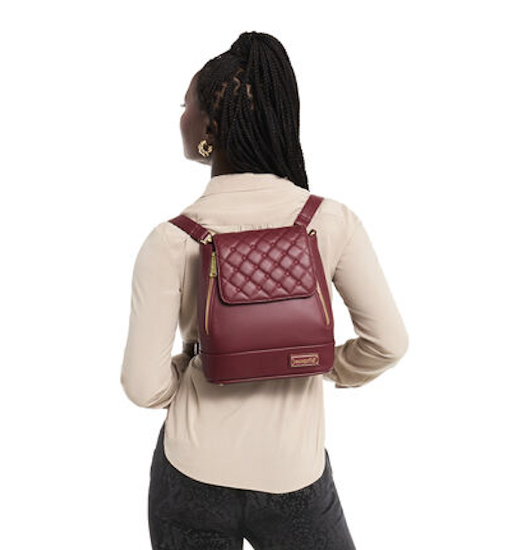 Load image into Gallery viewer, Loungefly The Lilly Red Pin Trader Convertible Mini Backpack &amp; Crossbody
