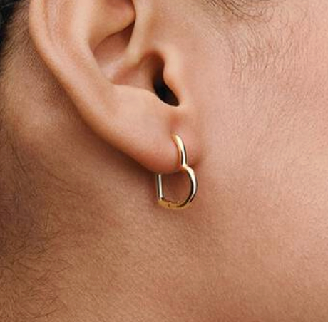 Pandora  Asymmetrical Heart Hoop Earrings