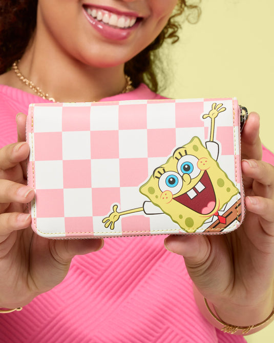 Loungefly Nickelodeon SpongeBob SquarePants & Patrick Star Checkered Zip Around Wallet - LF Lovers