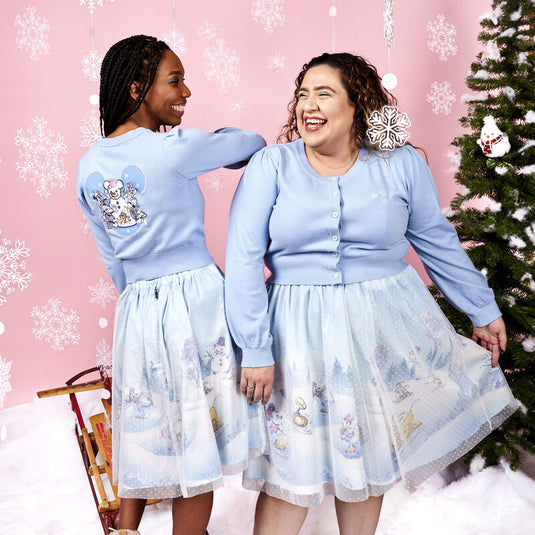 Stitch Shoppe Mickey & Friends Winter Snow Tulle Overlay Skirt