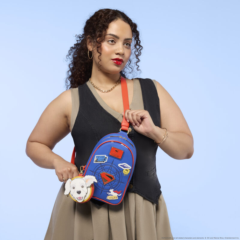 Load image into Gallery viewer, Loungefly DC Supergirl Krypto Sling Crossbody Bag - LF Lovers

