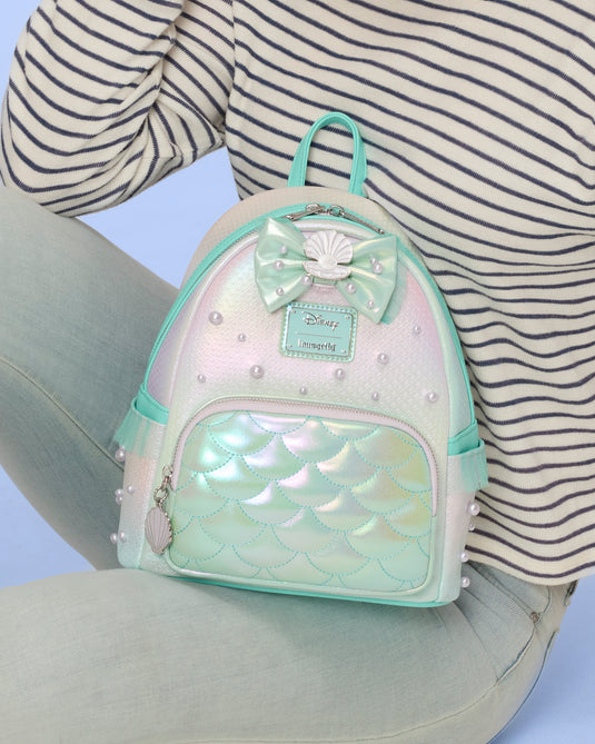 disney mini backpack little mermaid Loungefly Disney The Little Mermaid Iridescent Pearl Mini Backpack– LF Lovers