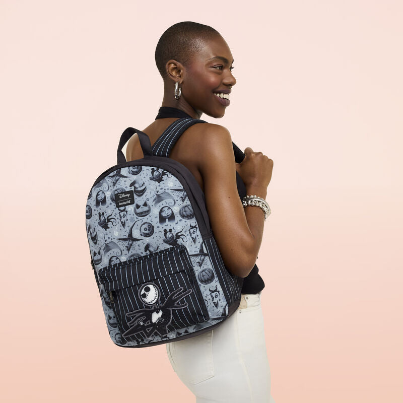 Load image into Gallery viewer, Loungefly Disney The Nightmare Before Christmas Nylon Full Size Backpack - PRE ORDER
