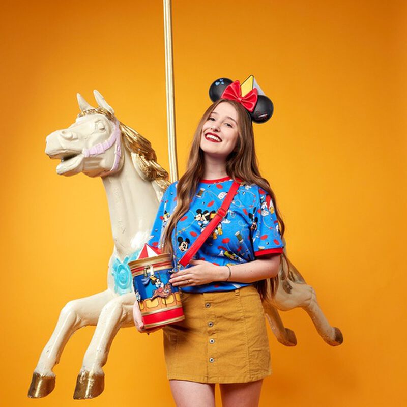 Load image into Gallery viewer, Loungefly Disney Brave Little Tailor Mickey Minnie Carousel Crossbody
