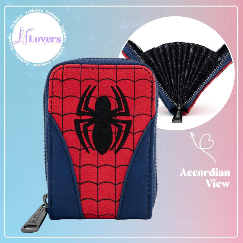 Load image into Gallery viewer, Loungefly Marvel Spiderman Classic Cosplay Accordian Cardholder - EMEA Exclusive
