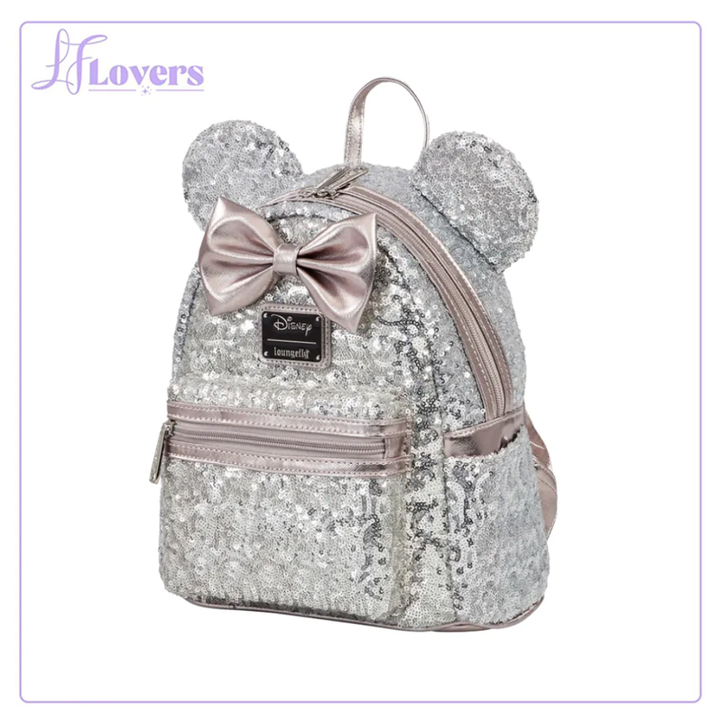 Load image into Gallery viewer, Loungefly Disney Minnie Mouse Silver Sequin

