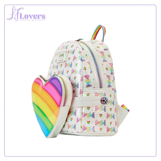 Loungefly Lisa Frank Logo Heart Detachable Rainbow Mini Backpack - LF Lovers