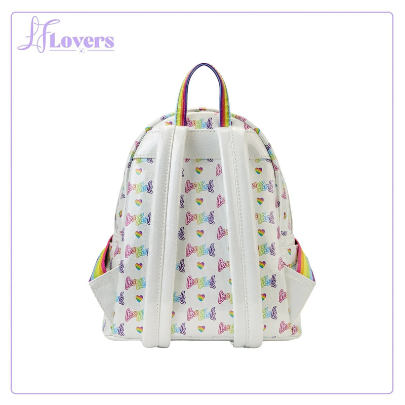 Load image into Gallery viewer, Loungefly Lisa Frank Logo Heart Detachable Rainbow Mini Backpack - LF Lovers
