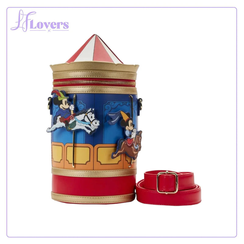 Load image into Gallery viewer, Loungefly Disney Brave Little Tailor Mickey Minnie Carousel Crossbody - LF Lovers
