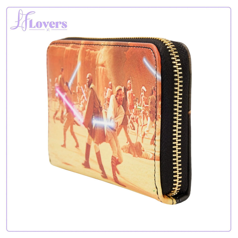 Load image into Gallery viewer, Loungefly Star Wars Episode Two Attack of the Clones Scene Zip Around Wallet
